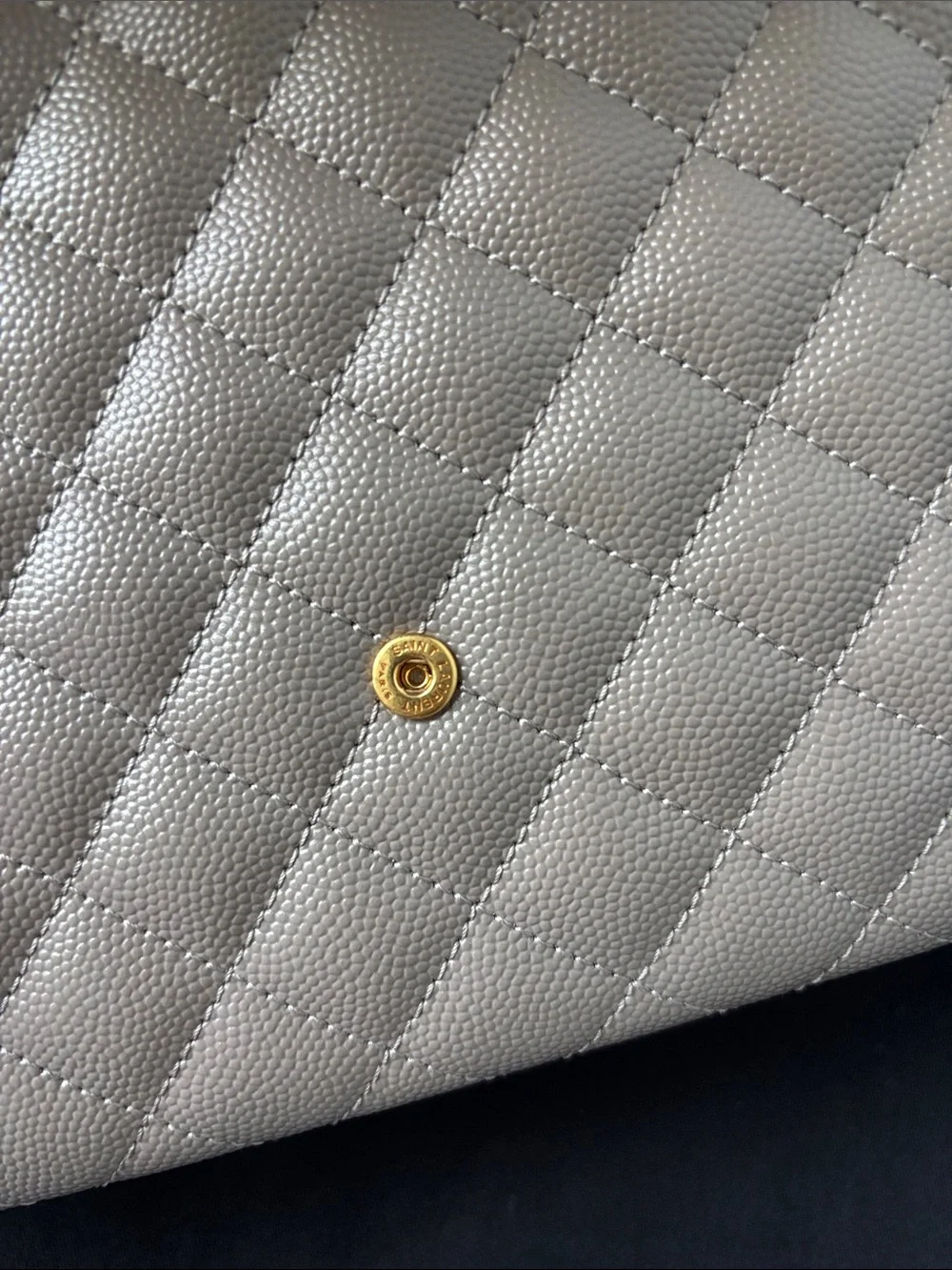 Saint Laurent Envelope Pouch in Quilted Powder Grain Embossed Leather